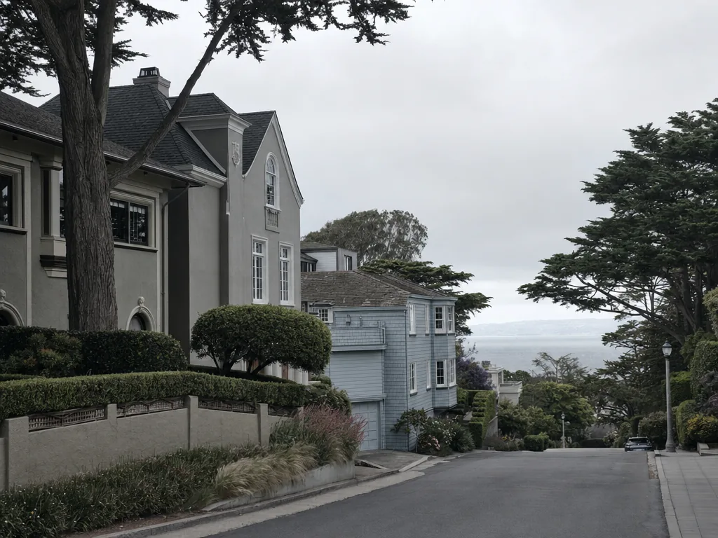 California residential street in the San Francisco service area