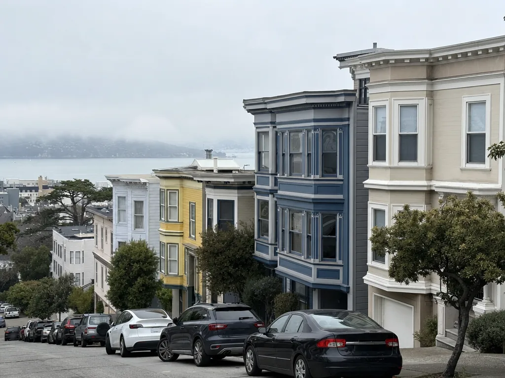 California residential street in the San Francisco service area